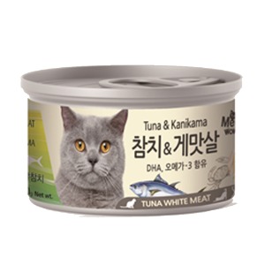 미우와우 흰살참치 고양이캔 80g (BOX24개입) 게맛살